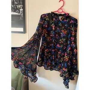 Sheer Floral Blouse
